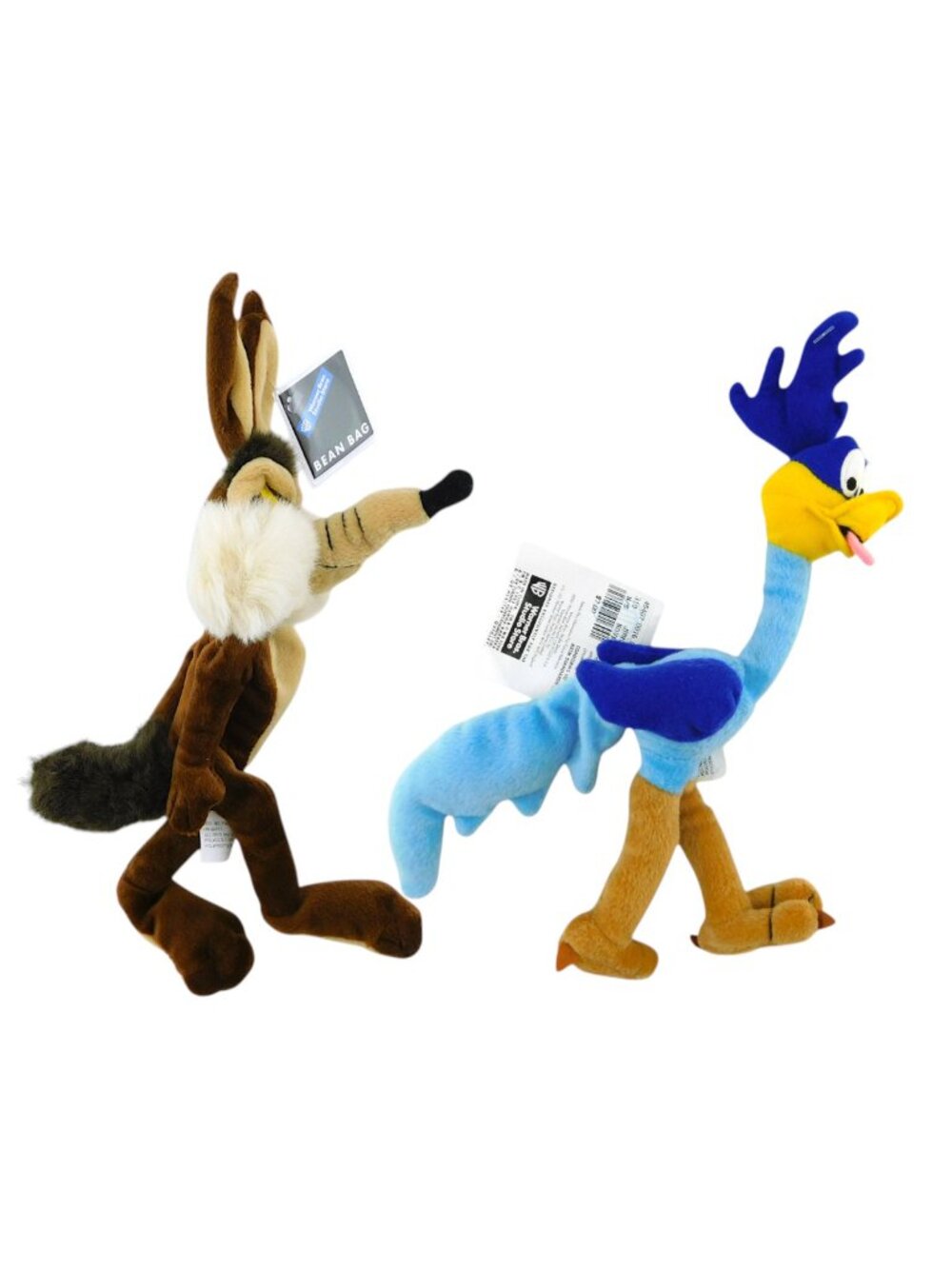 WILE COYOTE and ROAD RUNNER Set Warner Bros Bean Bag Plush